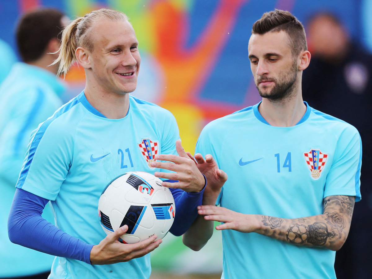Croatians Domagoj Vida and Marcelo Brozovic (©AFP)
